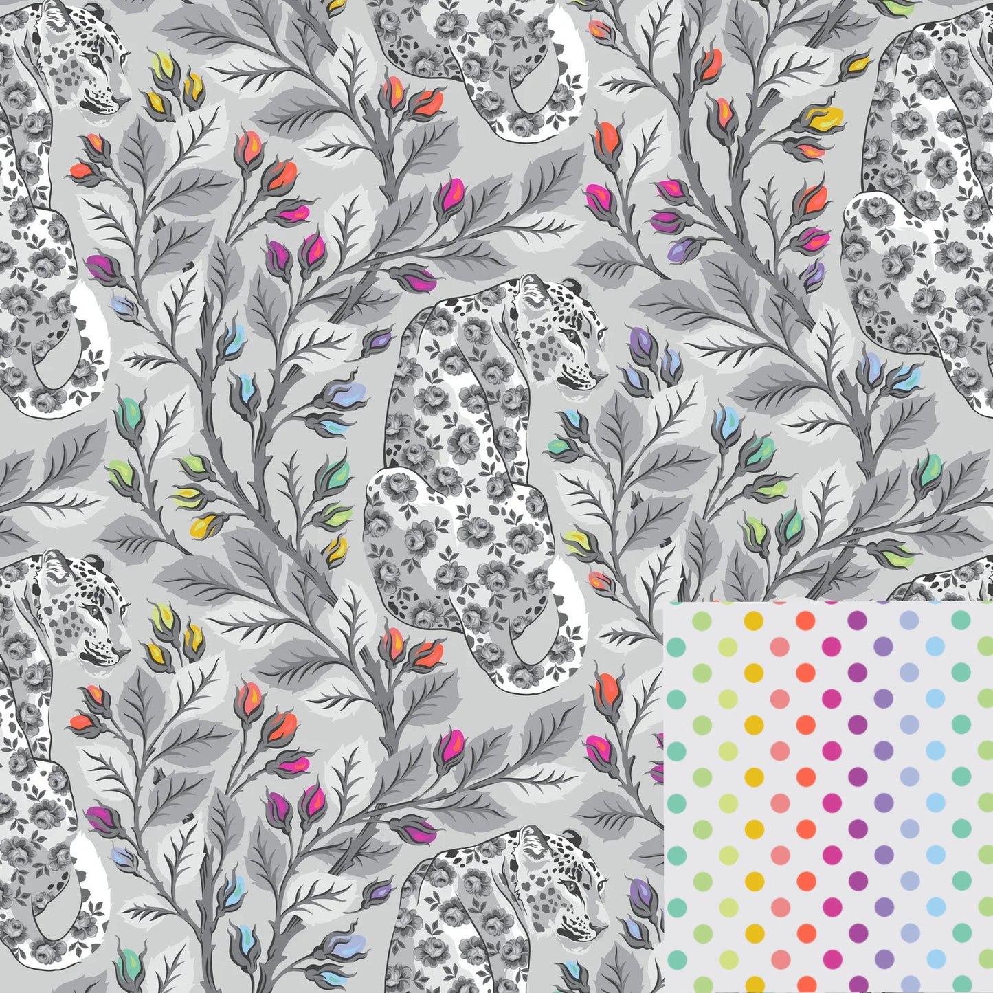 Tula Pink® GRAYWORK Front- Beautymark Back- Disco Pom Pom