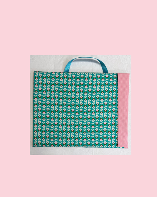 Ready to ship Fabric Cover Handmade Quilting Pressing Board with Ruby Star Carousel Kaleidoscope in Neutral