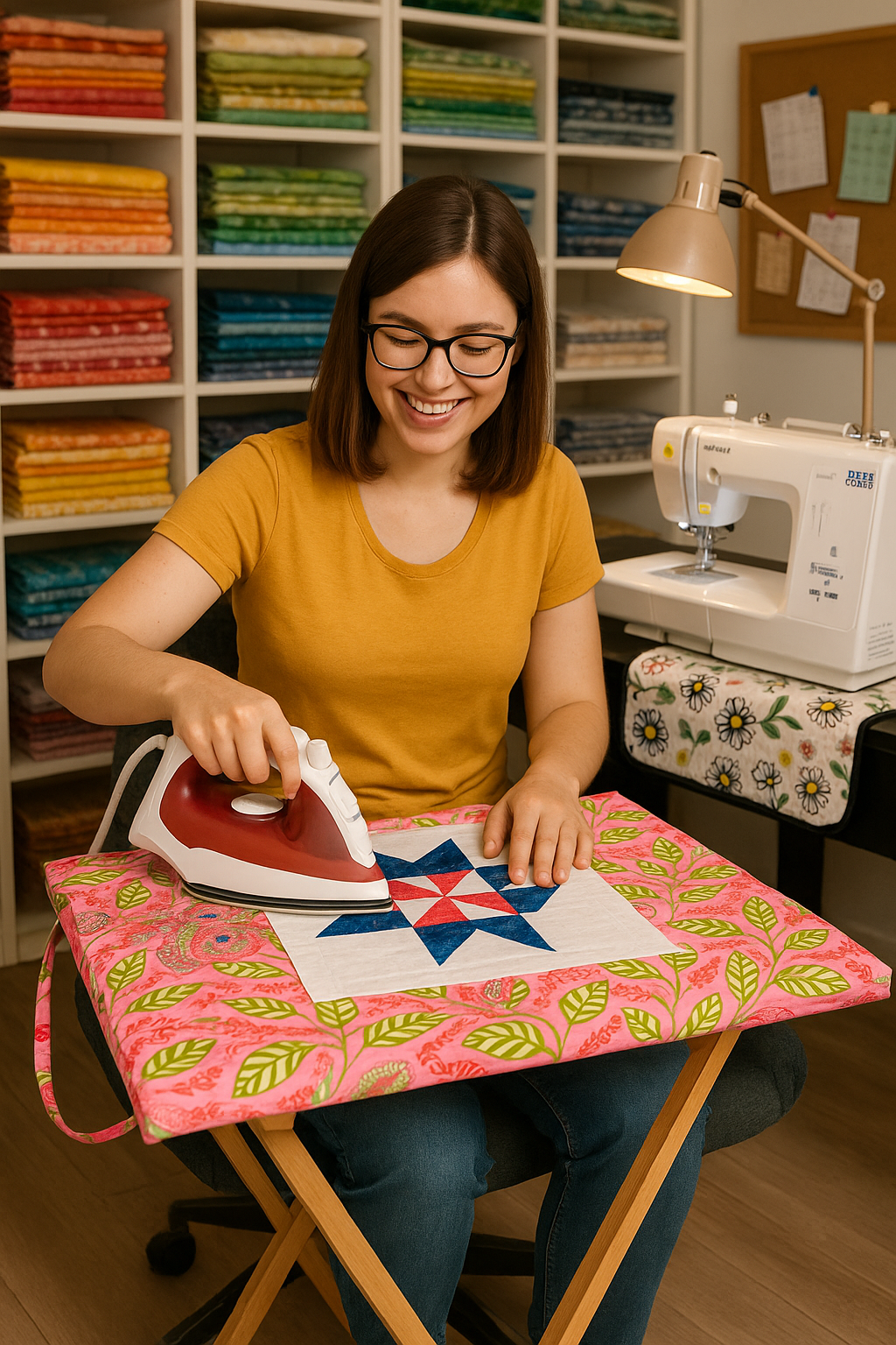 Handmade Quilting Pressing Board with Tula Pink® Fabric Cover