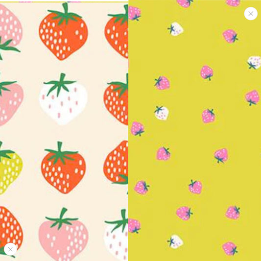 Ready to ship  Fabric Cover Handmade Quilting Pressing Board with Ruby Star Society Front-Strawberry in a shell Back-Strawberry mini Citron