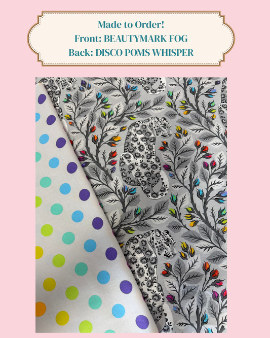 Made to order Fabric Cover Handmade Quilting Pressing Board with Tula Pink® Beautymark Fog and Disco Poms Whisper