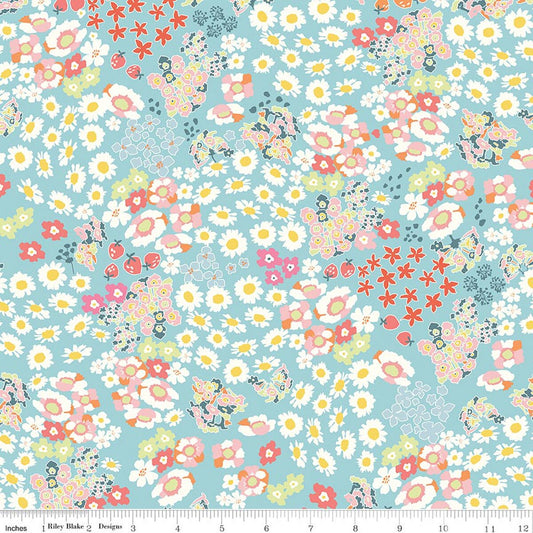 Cotton Nook Flowerbed Aqua