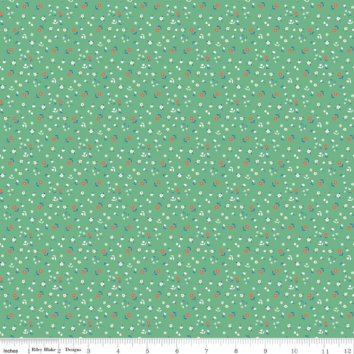 Cotton Nook Flowers Green