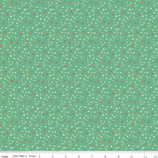 Cotton Nook Flowers Green