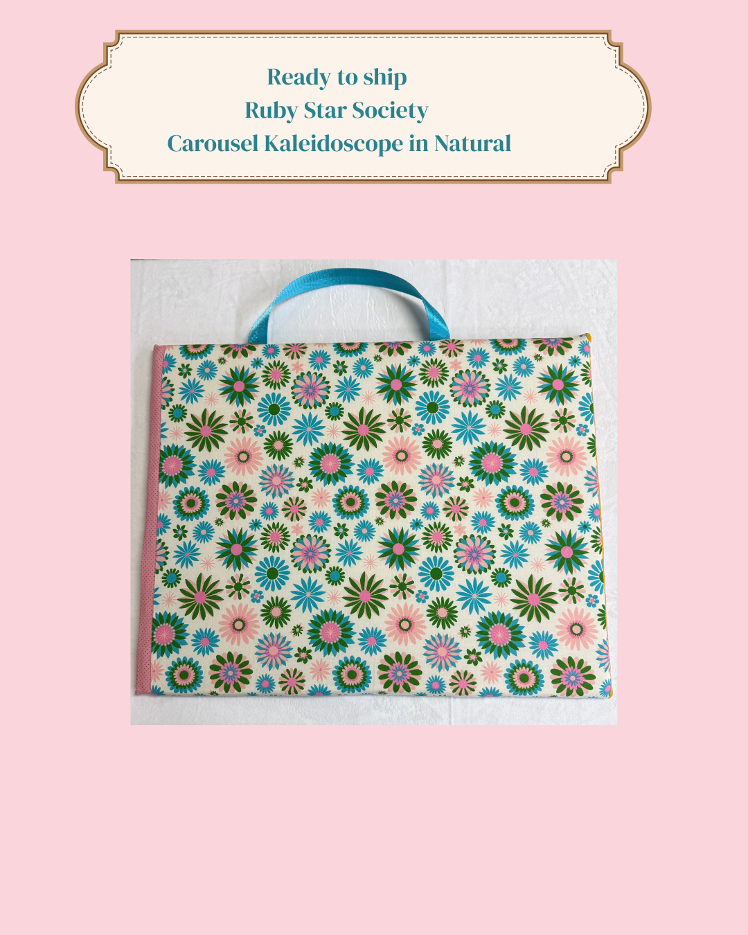 Ready to ship  Fabric Cover Handmade Quilting Pressing Board with Ruby Star Carousel Kaleidoscope in Neutral