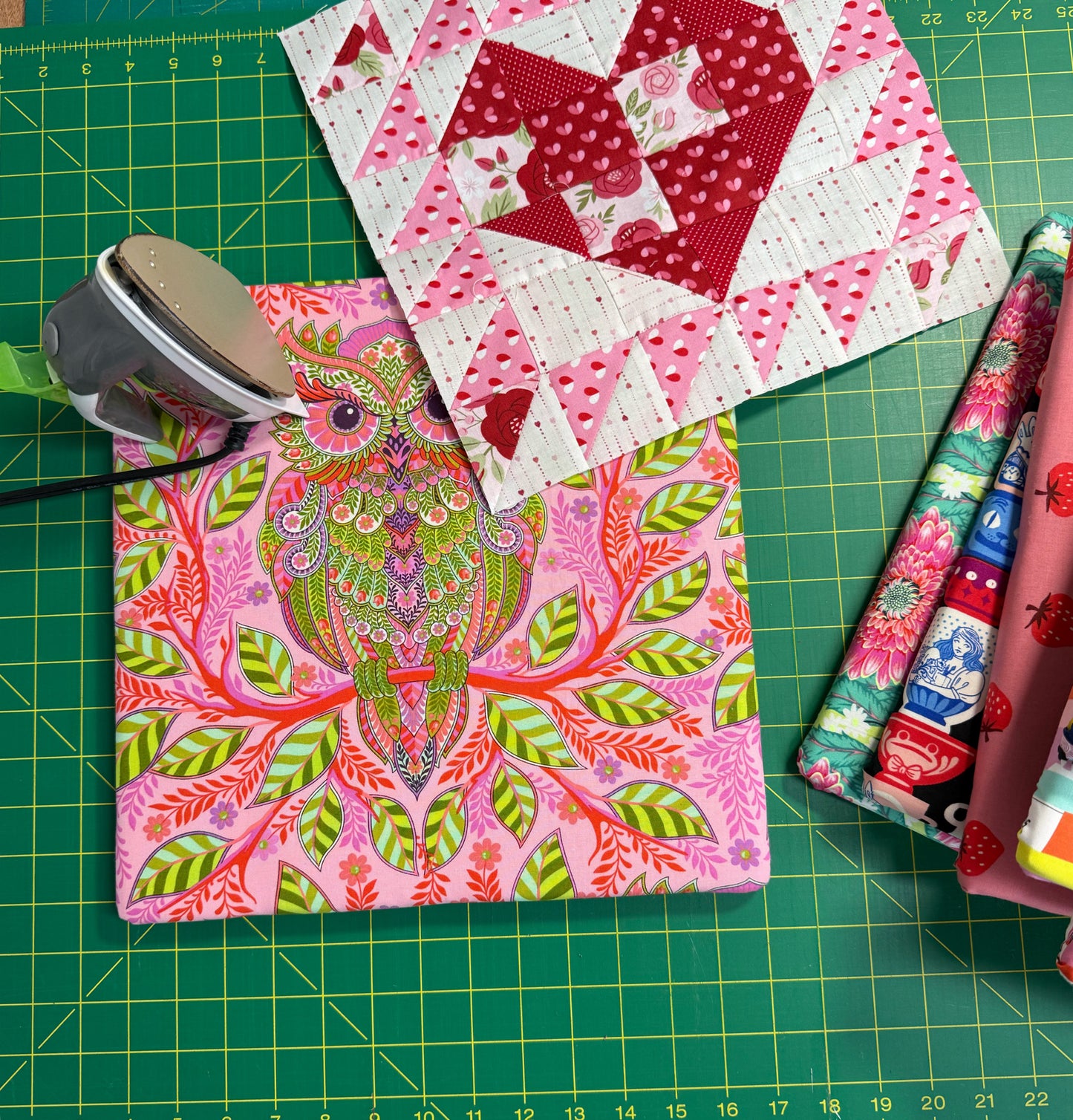 13X13 Pressing Tula Pink Full Moon Forest II Hootie Patootie Honey