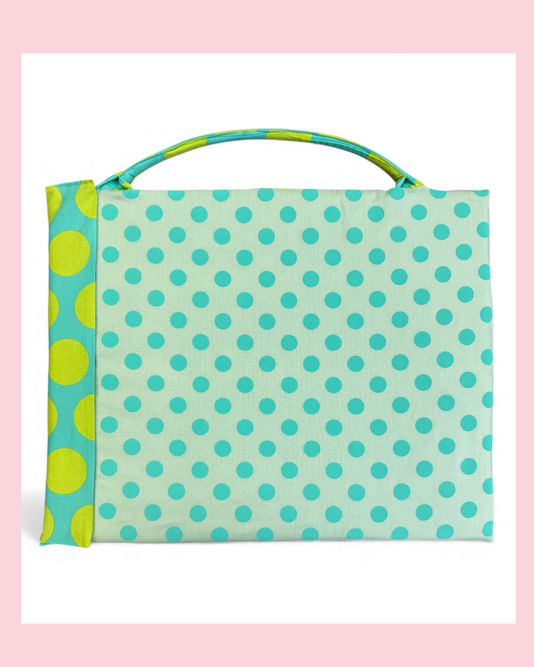 Ready to ship  Fabric Cover Handmade Quilting Pressing Board with Tula Pink® Curiouser and Curiouser and Pom Pom Mint
