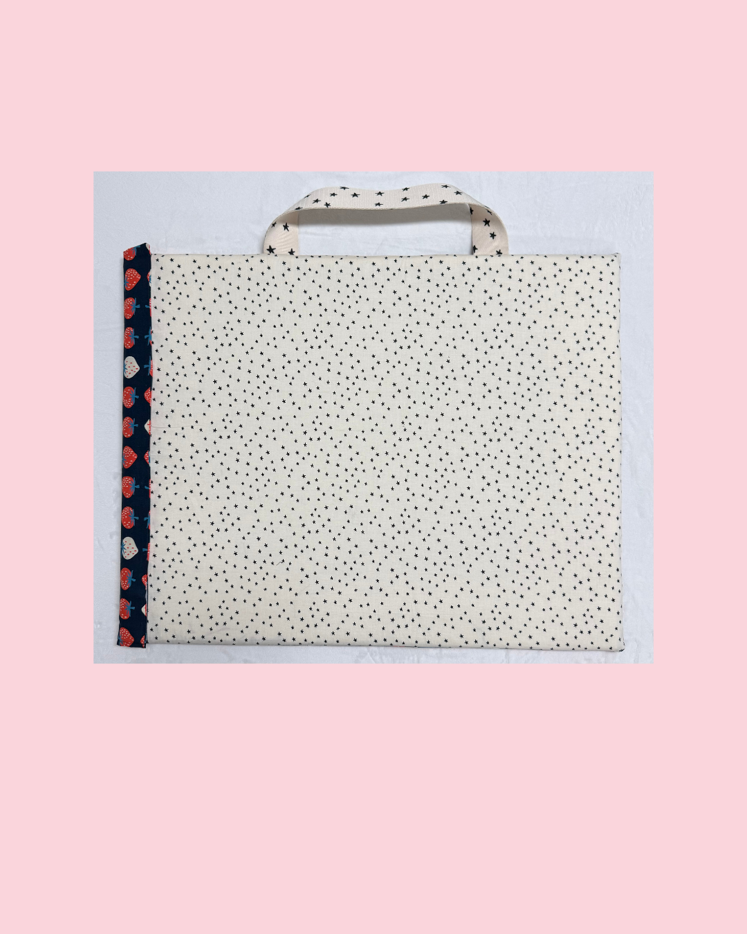 Ready to ship  Fabric Cover Handmade Quilting Pressing Board with Ruby Star Society® Strawberry in Navy and Starry Mini Natural